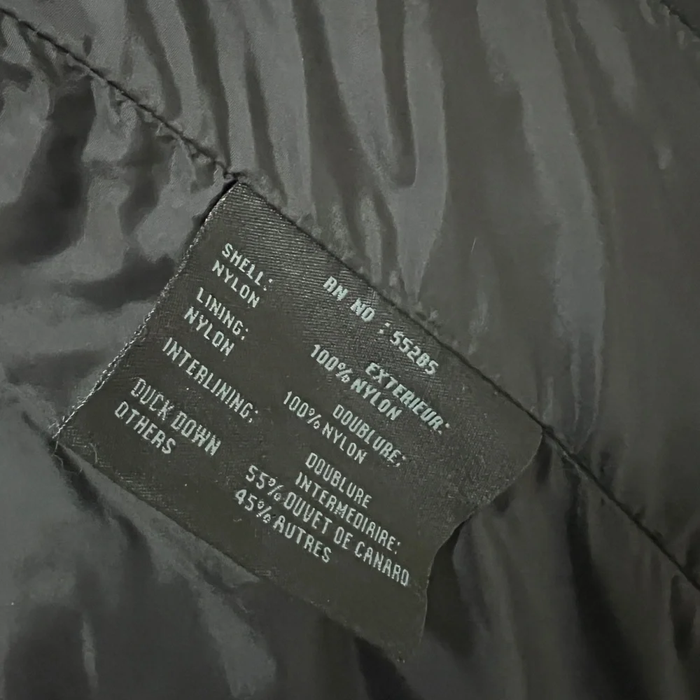 Express Black Puffer Jacket with High Collar pockets button &‎ zipper closure